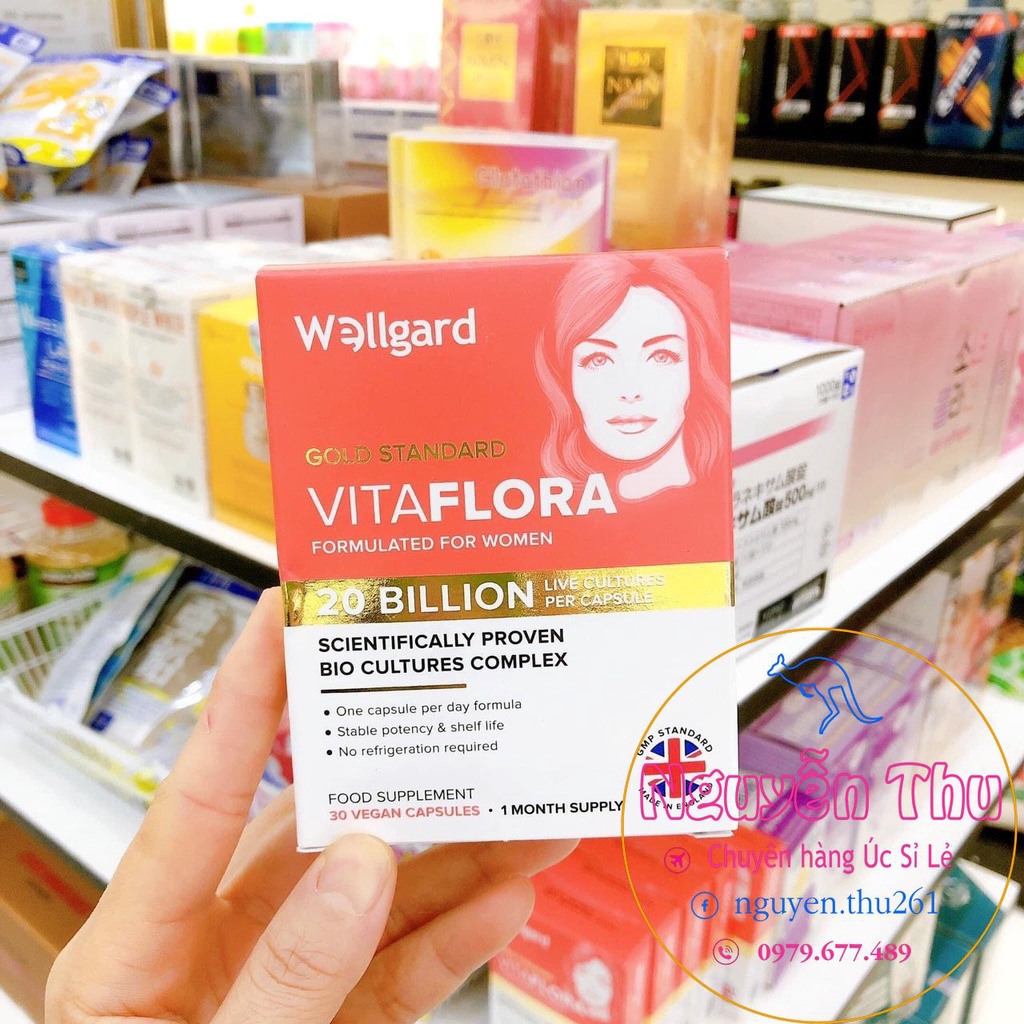 Men vi sinh phụ khoa Vitaflora (30v) 20 tỷ CFU lợi khuẩn cho phụ nữ Wellgard Vitaflora Anh quốc