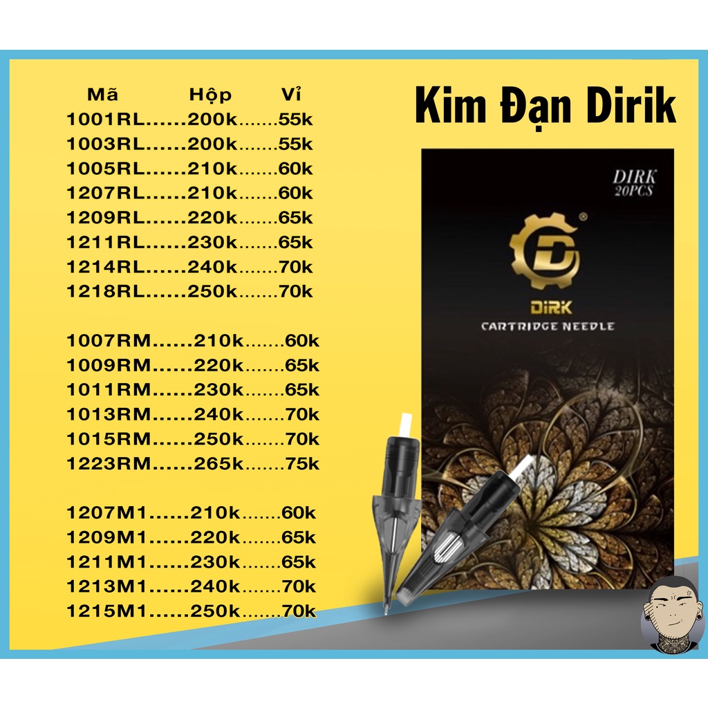 Kim đạn máy pen Dirik hộp 20 cây - Tiệm xăm thiên đường