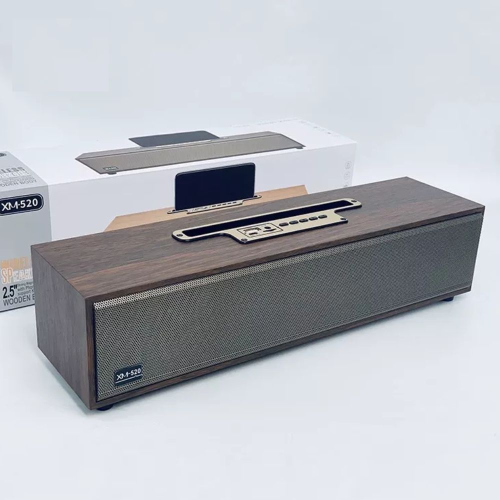 Loa Bluetooth Vân Gỗ XM-520 20W. Loa XM 520 Âm Thanh Cực Hay  Bass Siêu Trầm Siêu Ấm