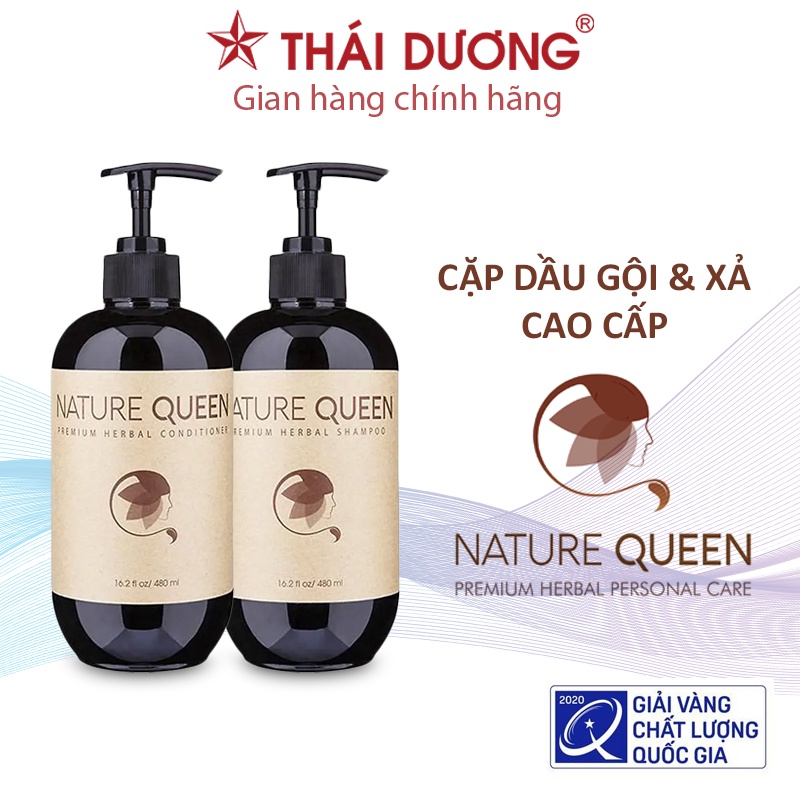 Bộ dầu gội và dầu xả cao cấp Nature Queen chăm sóc tóc toàn diện, giảm rụng tóc, kích mọc tóc - Sao Thái Dương