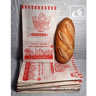 Túi giấy bánh mì giá rẻ in trên nền giấy vàng nhạt