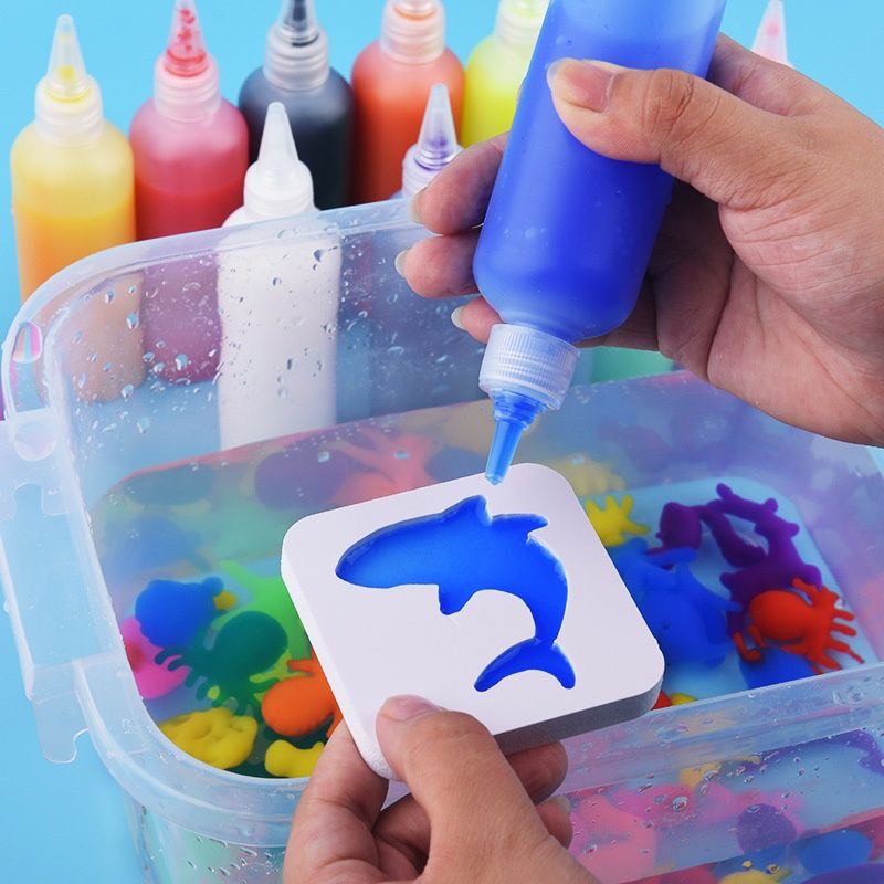 Bộ đồ chơi nước tạo hình 3D 100ml, nước màu phép thuật 12 màu cho bé