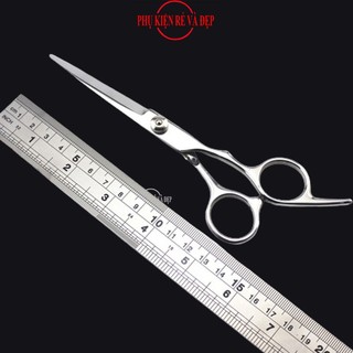 Kéo cắt tóc quoai vênh (Trắng)