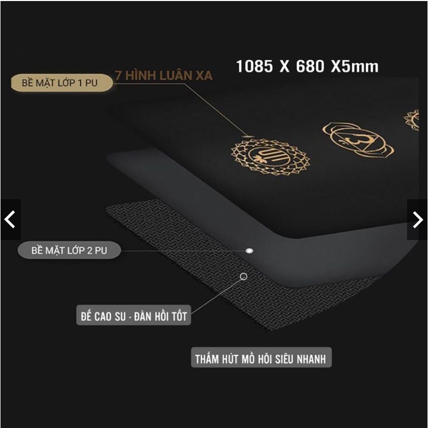 Thảm yoga cao su Nicegood họa tiết mạ vàng Hàng chính hãng kèm hộp túi chuyên dụng