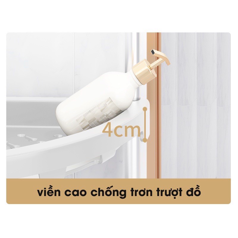 Kệ để đồ đa năng nhà tắm,bếp-kệ để góc gọn 3-4 tầng chất liệu khung kim loại chống gỉ chân có bánh xe di chuyển tiện lợi | BigBuy360 - bigbuy360.vn