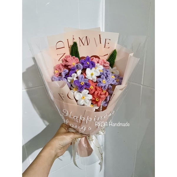 HOA LƯU LY bằng len Handmade hoa Forget-me-not siêu xinh tặng sinh nhật lễ 14/2, 8/3, 20/10 người yêu