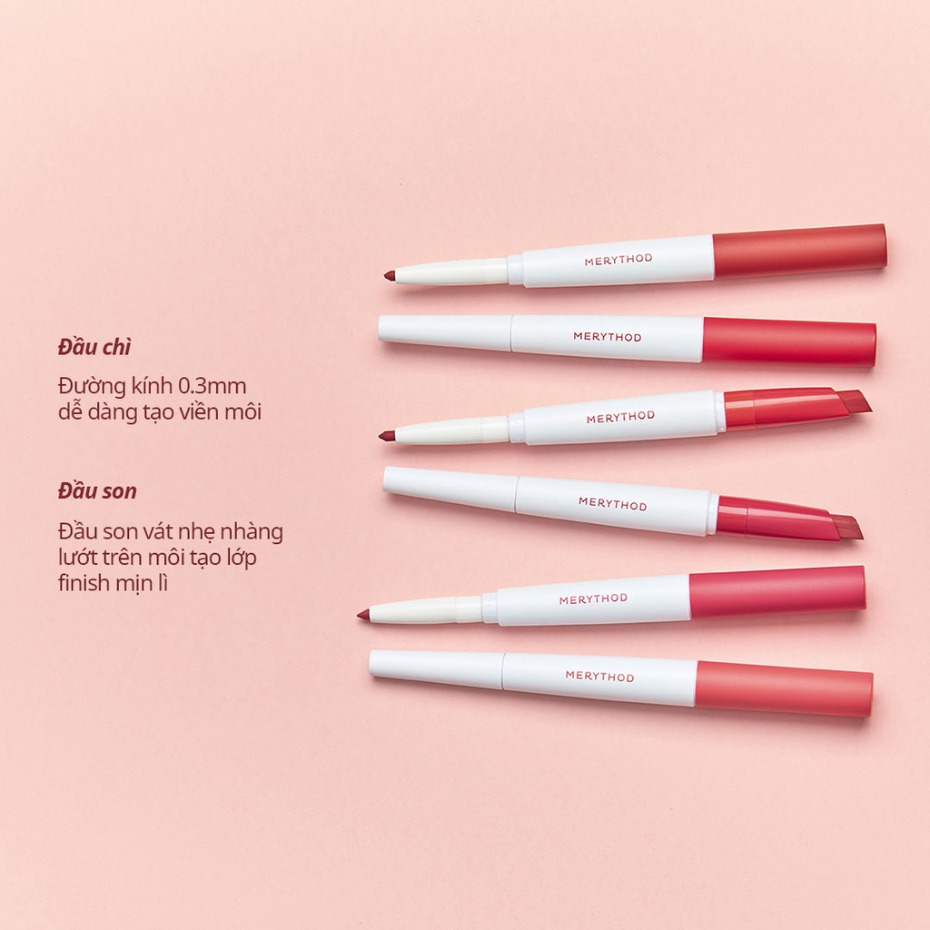 Son môi + chì kẻ viền môi MERYTHOD thiết kế 2 trong 1 Reel Edge Dual Lip