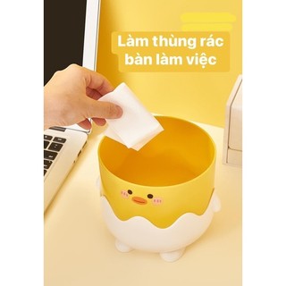 thùng rác mini con vịt vàng
