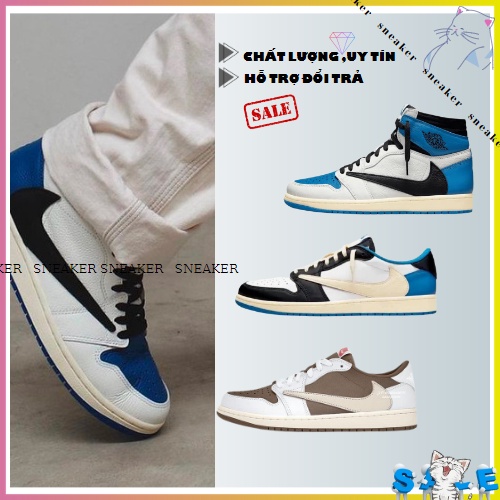 Giày thể thao JD Travis cao xanh dương-nâu hot 2023,Giày sneaker JOR.DAN Travis hàng chuẩn S.Cấp full bill box phụ kiện