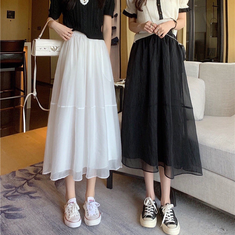 Chân Váy Lưới Dài Lưng Cao Ôm Dáng Phong Cách Mori Hàn Quốc Thời Trang Mùa Hè Hàng Mới Dành Cho Bạn Nữ