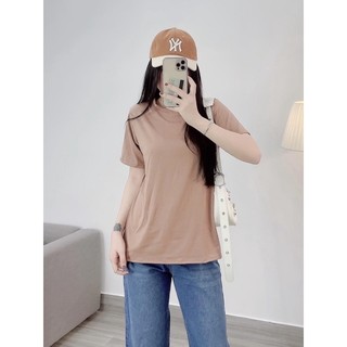 Áo cổ tròn form rộng cotton khô