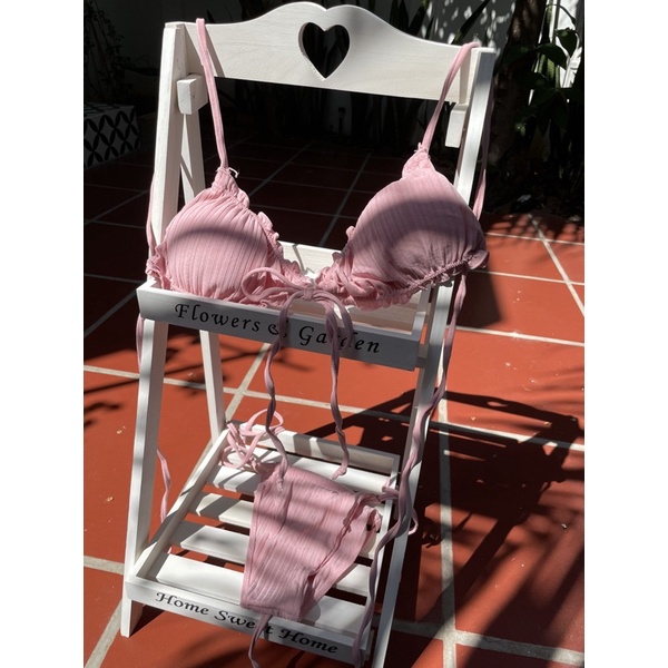 Bikini 2 mảnh cột dây chất thun cotton