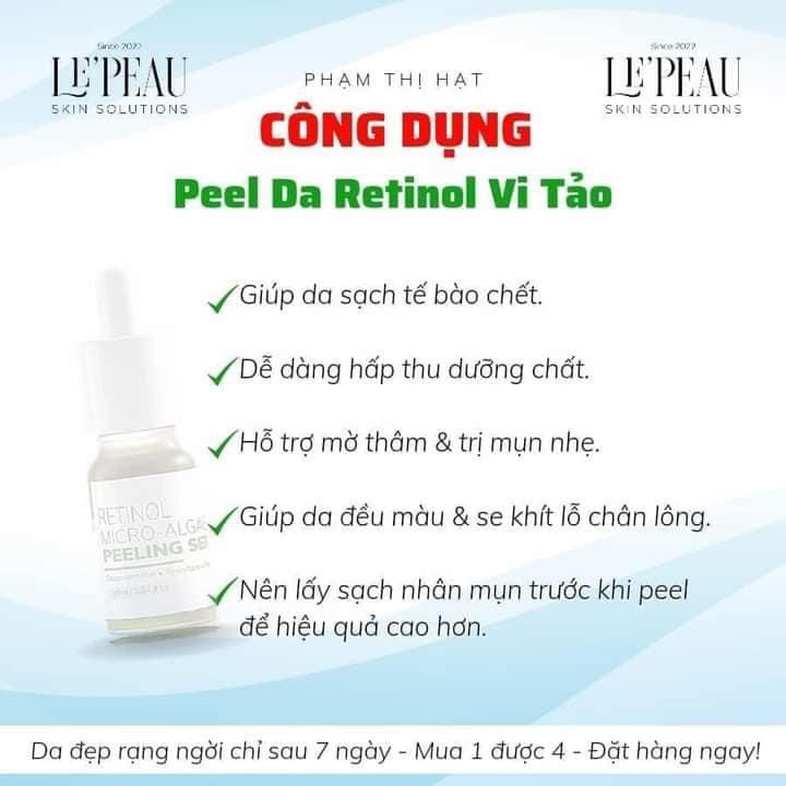 Peel da mặt, peel da vi tao, tẩy tế bào chết