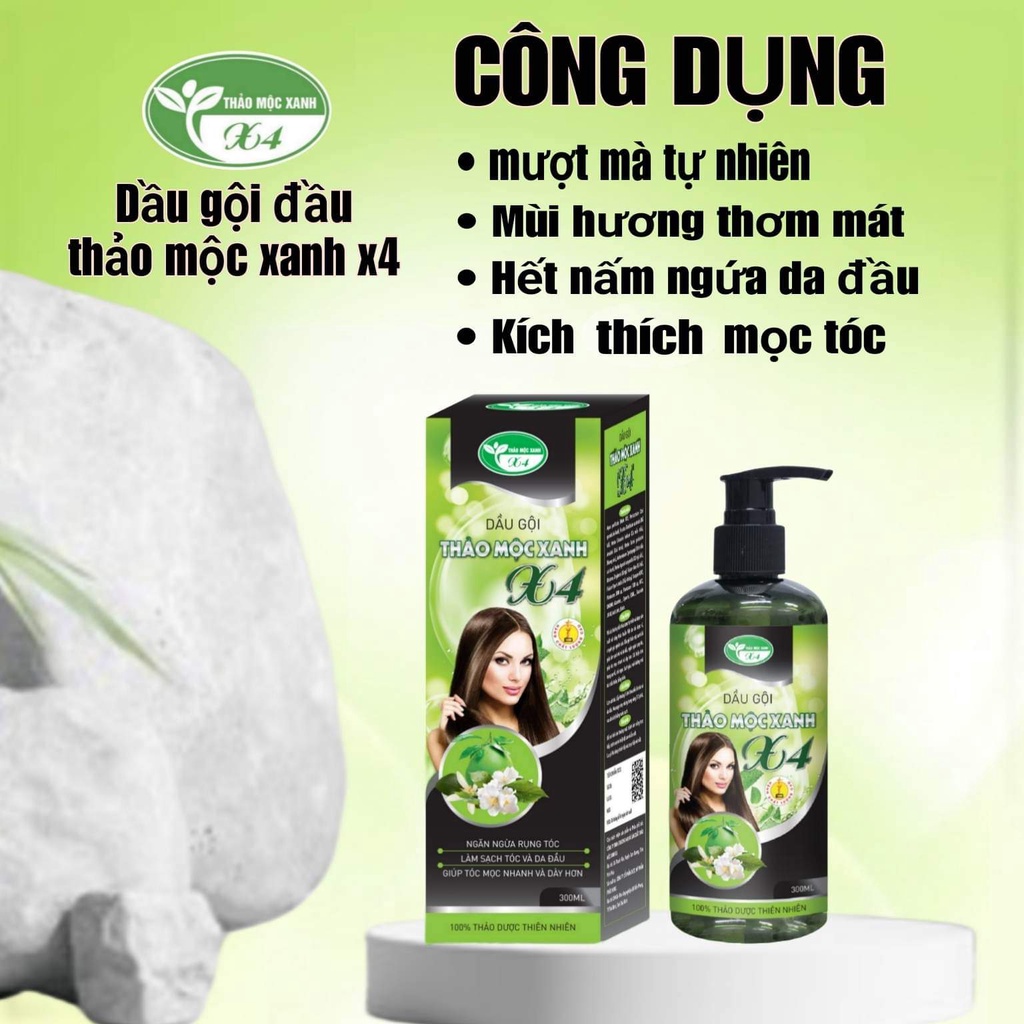 Dầu gội kích thích mọc tóc thảo mộc xanh x4 ,kiềm dầu hết nấm ngứa Dầu xả giúp xuôn mượt tự nhiên