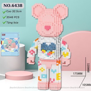 Bearbrick love 32cm mô hình lắp ráp gấu bearbrick đẹp đồ chơi lắp ráp giá rẻ