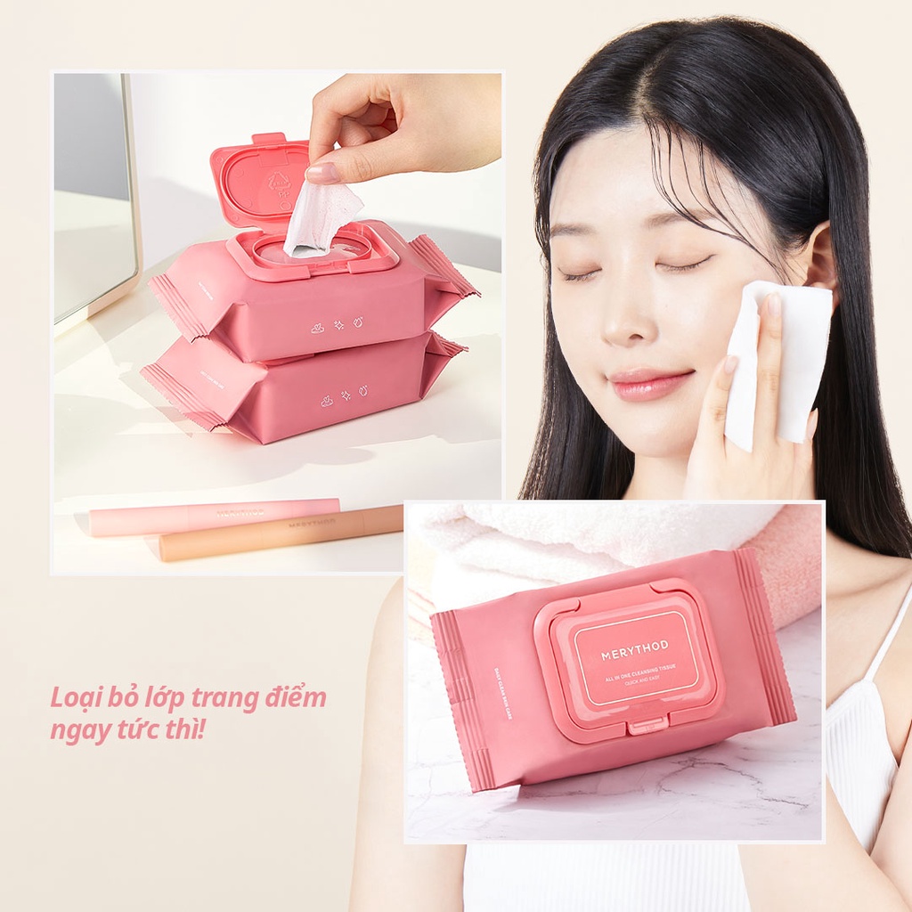 Khăn giấy ướt tẩy trang siêu sạch All In One Cleansing Tissue 30 sheets