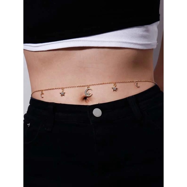 Dây chuyên eo dây eo thắt lưng eo chuỗi eo vòng bụng moon star mặt trăng sao dalla accessories