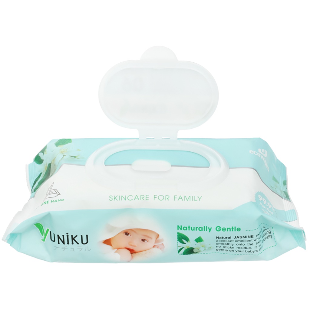 Khăn ướt nha đam không mùi,  hương trà xanh, hương hoa, hương nhài 20,90 tờ YUNIKU Nhật Bản