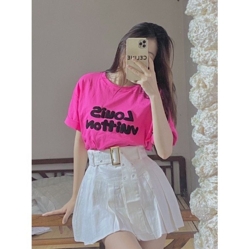 CHÂN VÁY KAKI XẾP LY KÈM NỊT DT2K1