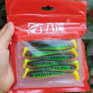 Mồi Mềm NFF gói màu đỏ set 7 con / mồi câu cá đồ câu cá lóc