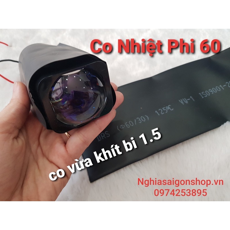 Gen co nhiệt phi 60 dùng co bi led 1.5 vừa khít
