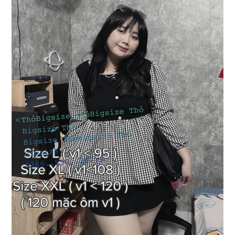 Áo Babydoll Caro Bigsize Màu Mới 68-95kg