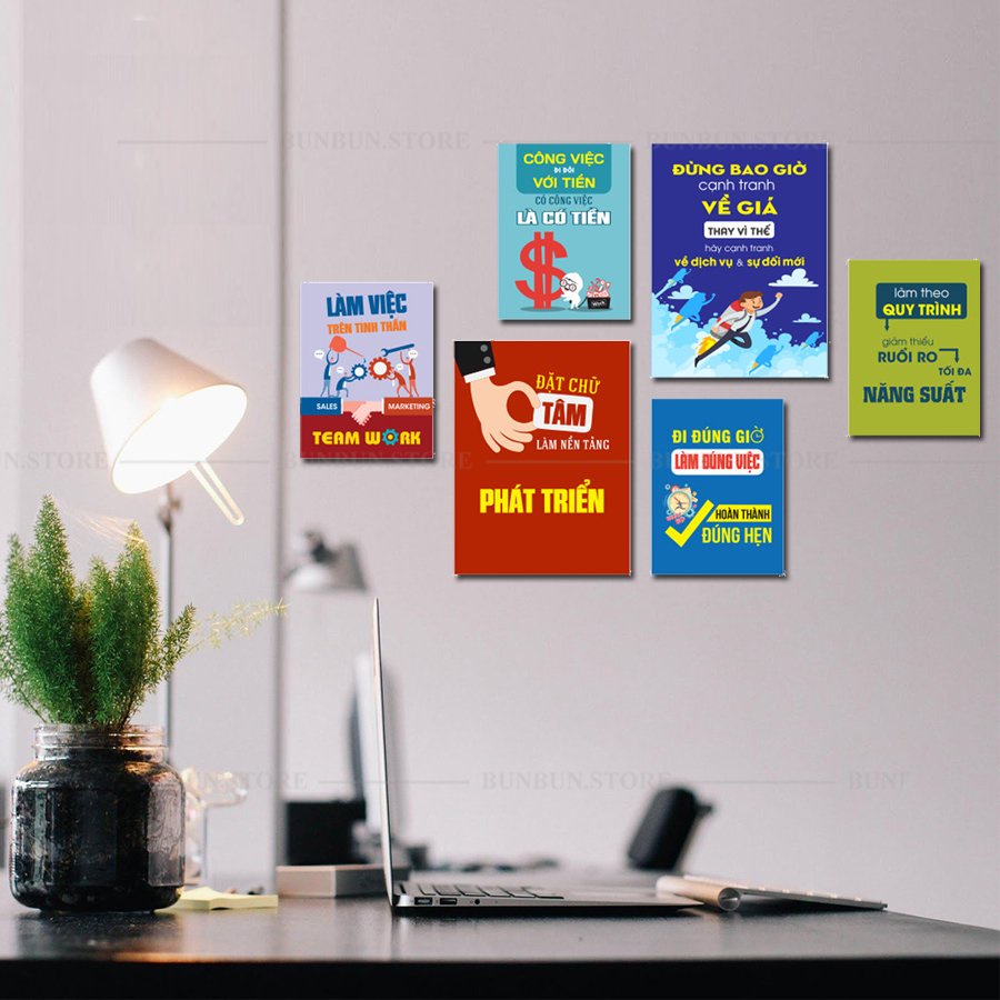 Tranh Slogan Tạo Động Lực, Kích thước 30x40cm, 40x54 cm - tặng đầy đủ phụ kiện lắp đặt