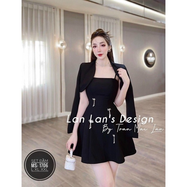 Set đầm nơ 2 món