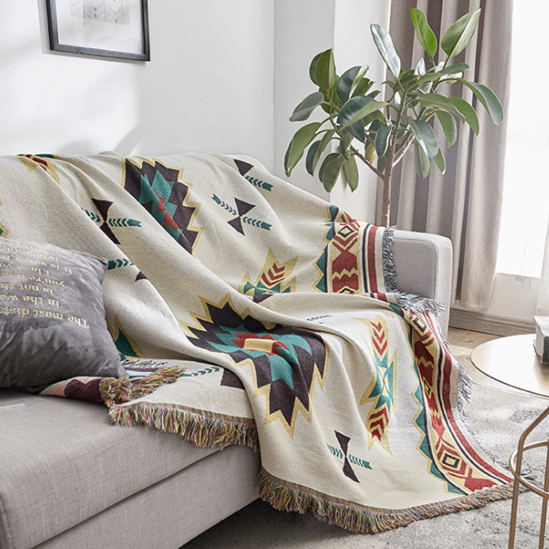 Hàng có sẵn_KHĂN TRẢI BÀN / PHỦ SOFA SANG TRỌNG, phong cách Pháp, dệt tua rua đẹp mắt, phụ kiện decor