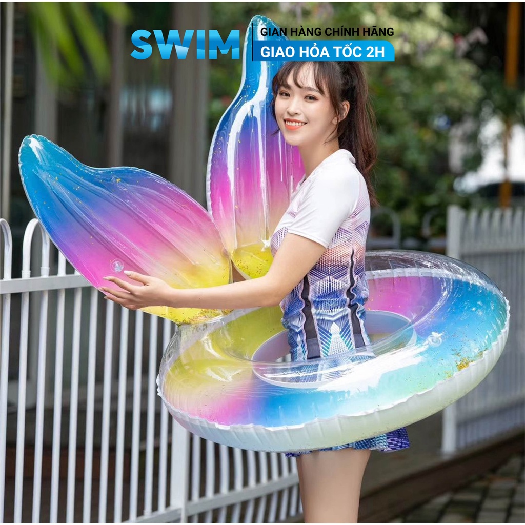 Phao Bơi Người Lớn Trẻ Em Phao Nàng Tiên Cá Có Tựa Lưng