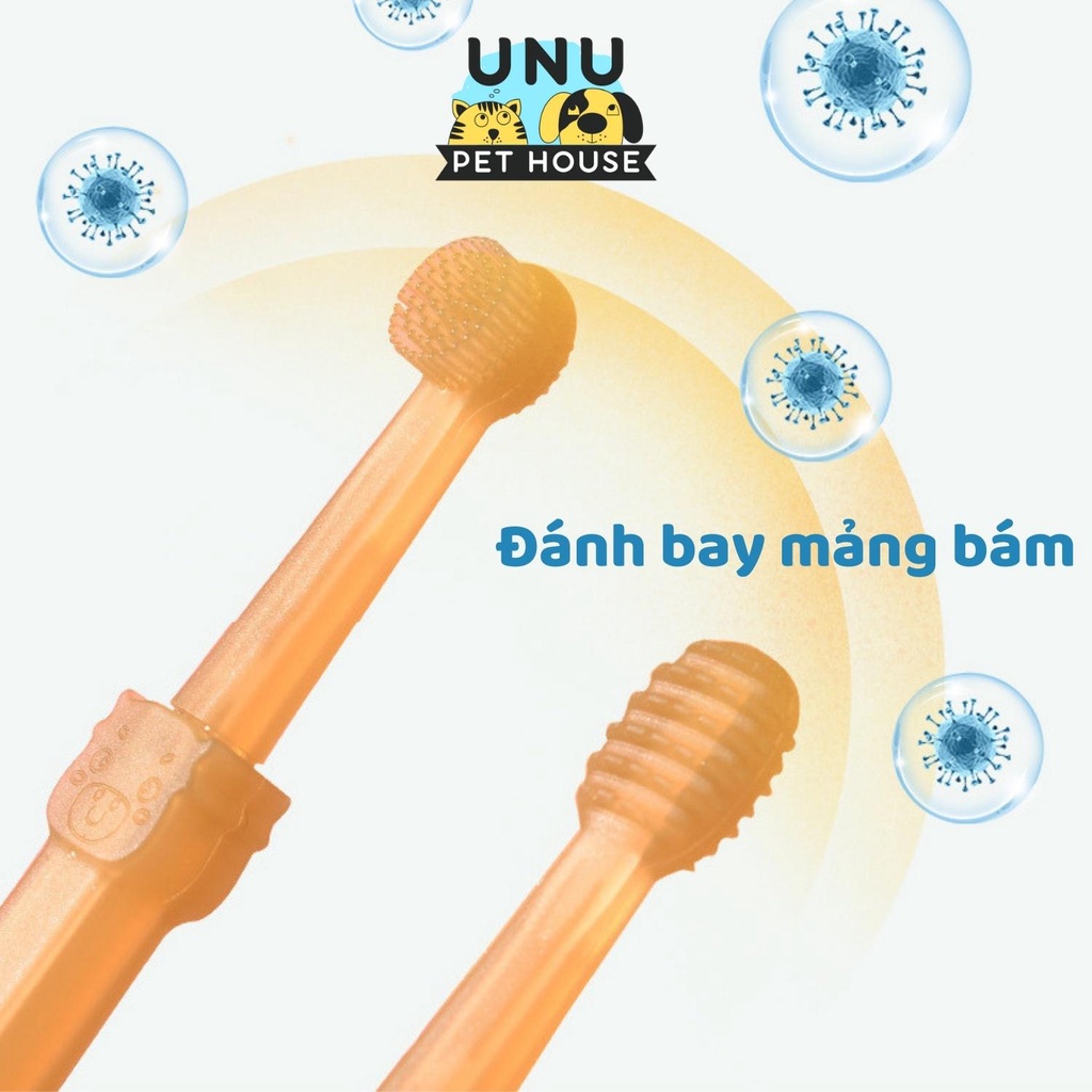 Kem đánh răng cho chó mèo BORAMMY kèm bàn chải, giảm hôi miệng, tránh mảng bám tuýp 120g - UNU Pet House