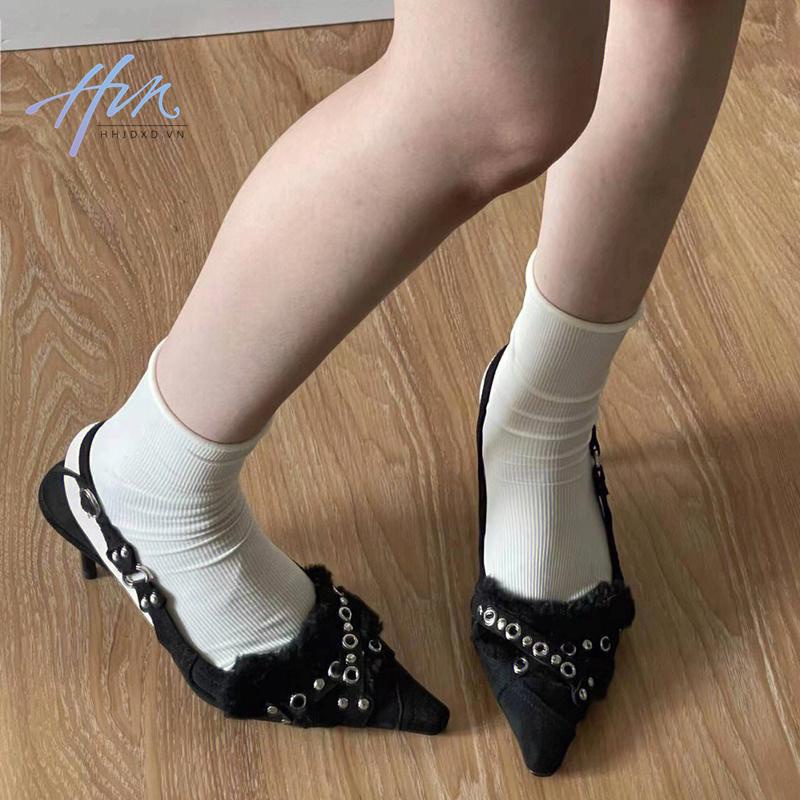 Sandal Cao Gót Mũi Nhọn Thiết Kế Mới Thời Trang Mùa Xuân 2023 Dành Cho Nữ