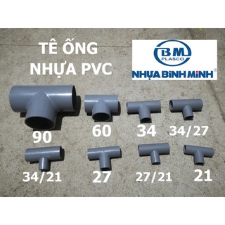 Tê 21, 27, 34mm bình minh , tê ống nhựa pvc, phụ kiện ống nước nối chữ tê bình minh