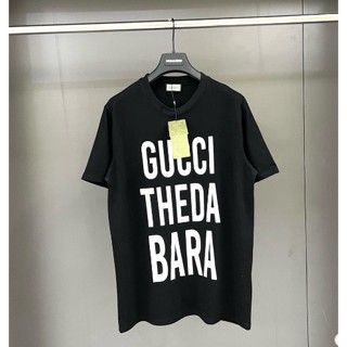 Áo Phông Nam Nữ Gucci Bara In Chữ Ngực From Rộng Cotton Cực Mát Co Giãn 4 Chiều