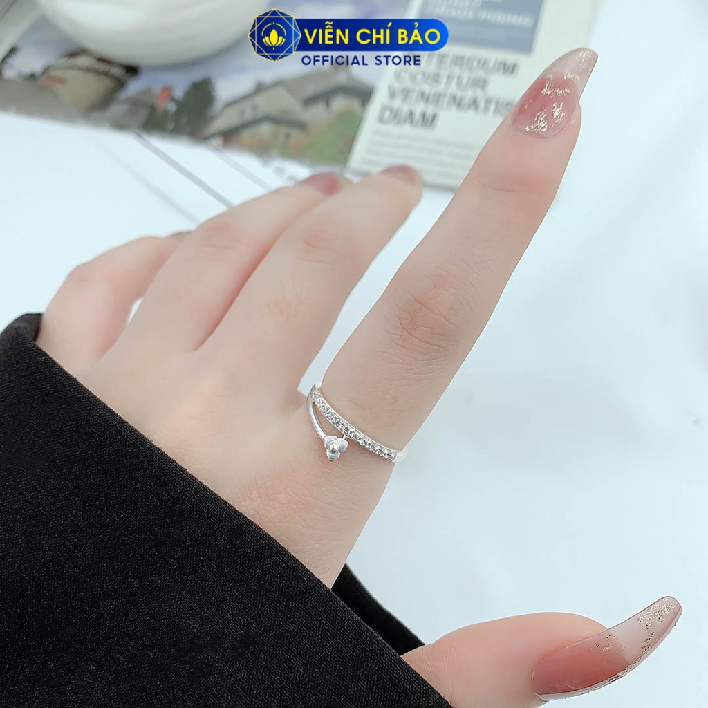 Nhẫn bạc nữ hoa hồng nhỏ chất liệu bạc 925 thời trang phụ kiện trang sức Viễn Chí Bảo N400002