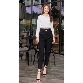 Quần Baggy Nữ Công Sở Chất Vải Vitex Cao Cấp, Quần Vải Nữ Cạp Cao, 4 Cúc Bấm Tiện Lợi, Sang Trọng,Thanh Lịch