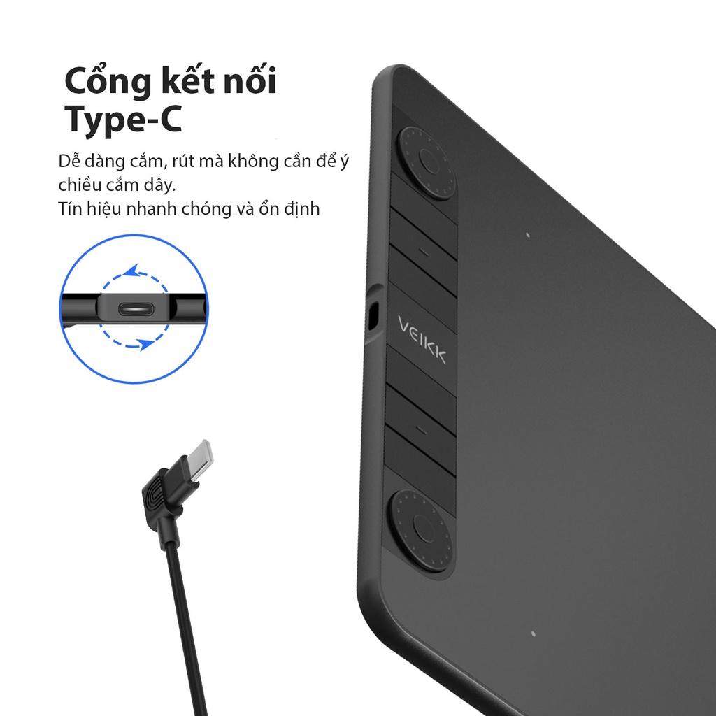 Bảng Vẽ Điện Tử VEIKK VK1060 PRO Android 2 Vòng Xoay Dial Đa Năng Cảm Ứng Nghiêng Mặt Nhám Mô Phỏng Giấy Vẽ