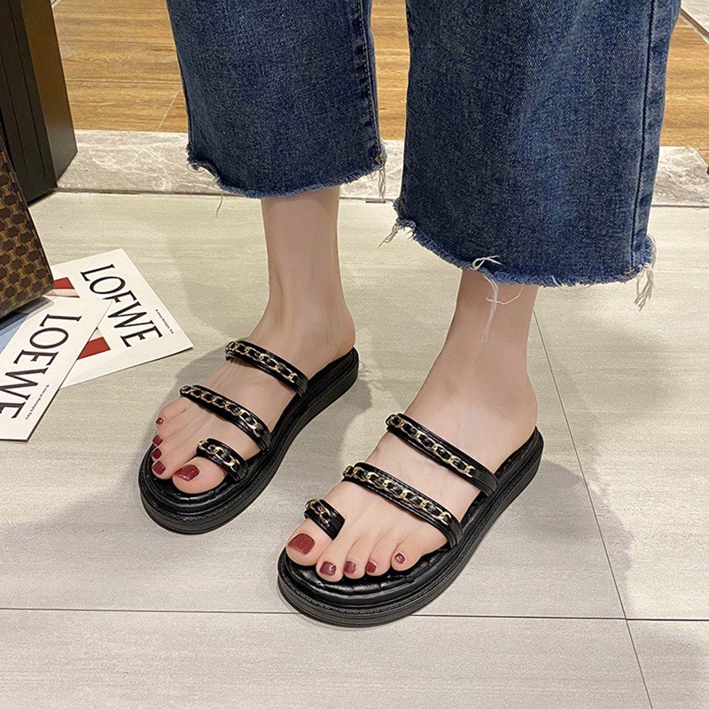 Dép Sandal Bánh Mì Xỏ Ngón Dây Xích Thời Trang, Năng Động