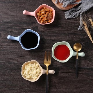 Đĩa đựng gia vị lúa mạch - chén đựng gia vị, nước chấm có cán cầm