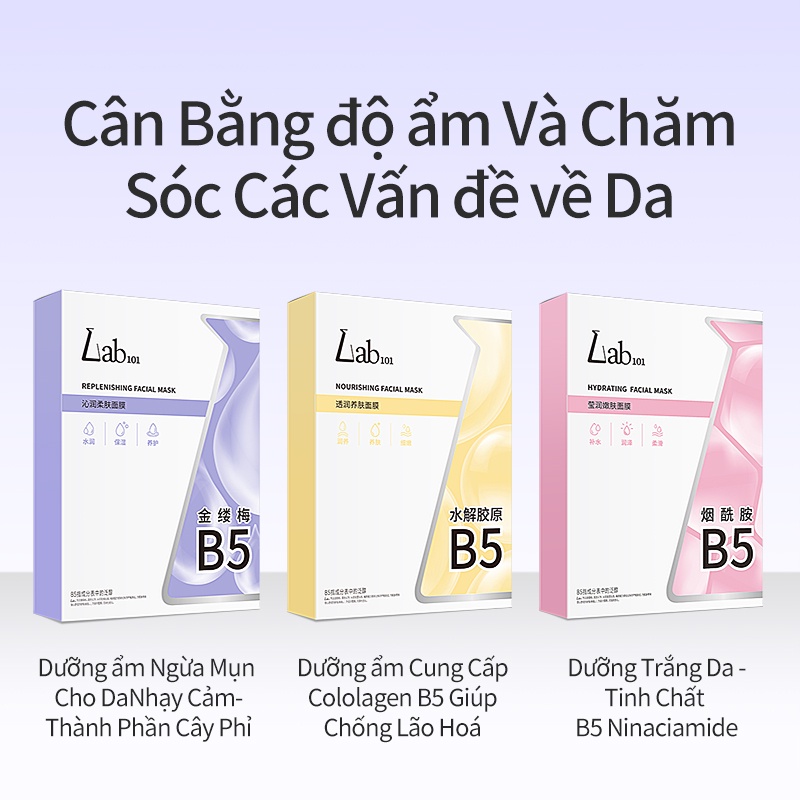 Mặt nạ Lab101 collagen niacinamide hydrolyzed chăm sóc B5 dành cho da khô Colorkey 10 miếng trong một hộp | BigBuy360 - bigbuy360.vn