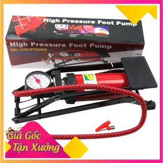 Bơm hơi đạp chân cho ôtô xe máy xe đạp - bơm đạp chân mini đa năng