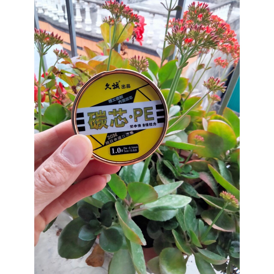 Dây dù PE chuyên làm thẻo lõi carbon 20m, sợi pha lê nano, dây thẻo dù PE lõi carbon