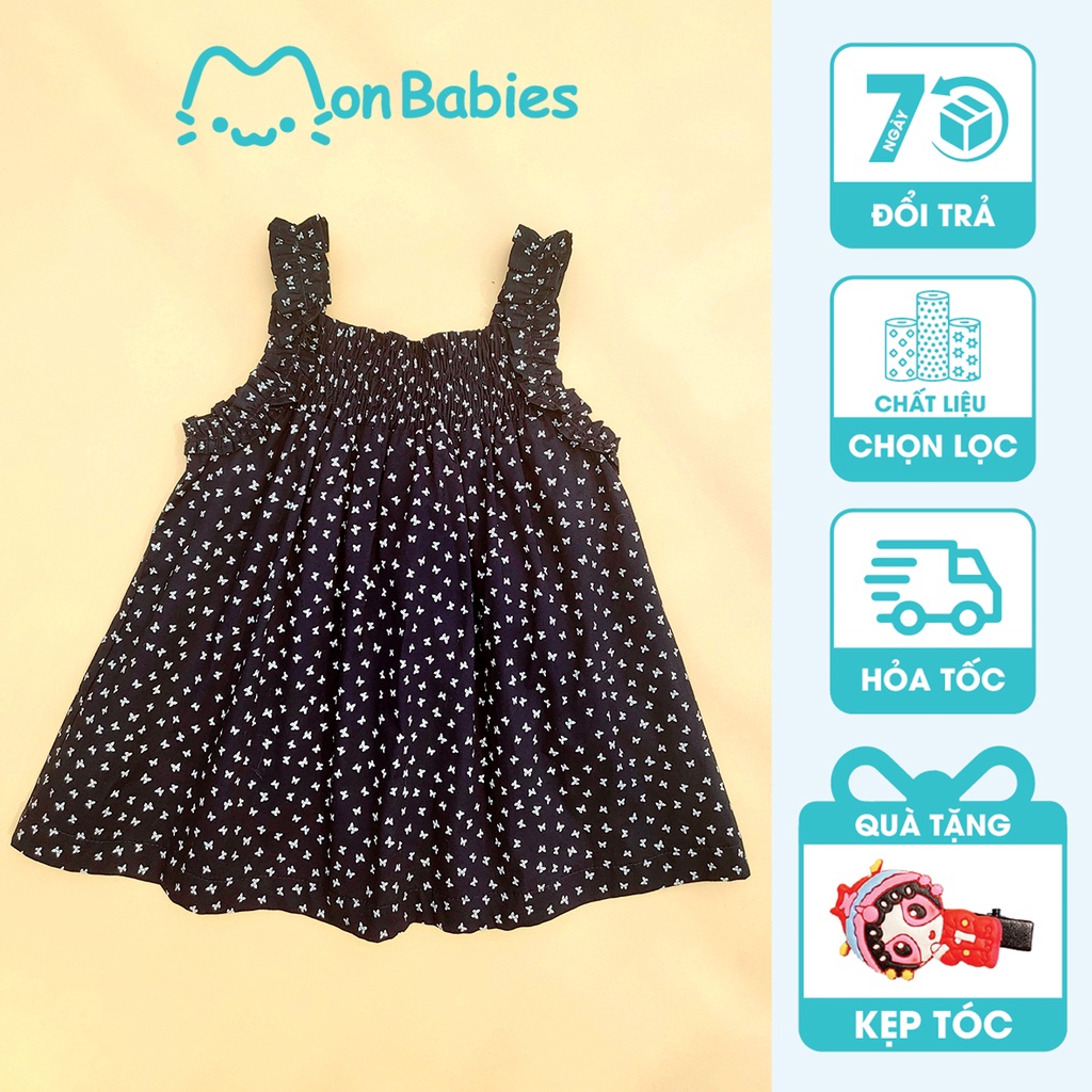 Áo hai dây cho bé gái 2 - 6 tuổi chất cotton họa tiết tươi sáng, hợp mặc nhà, đi học, đi chơi MonBabies A2DG23S07