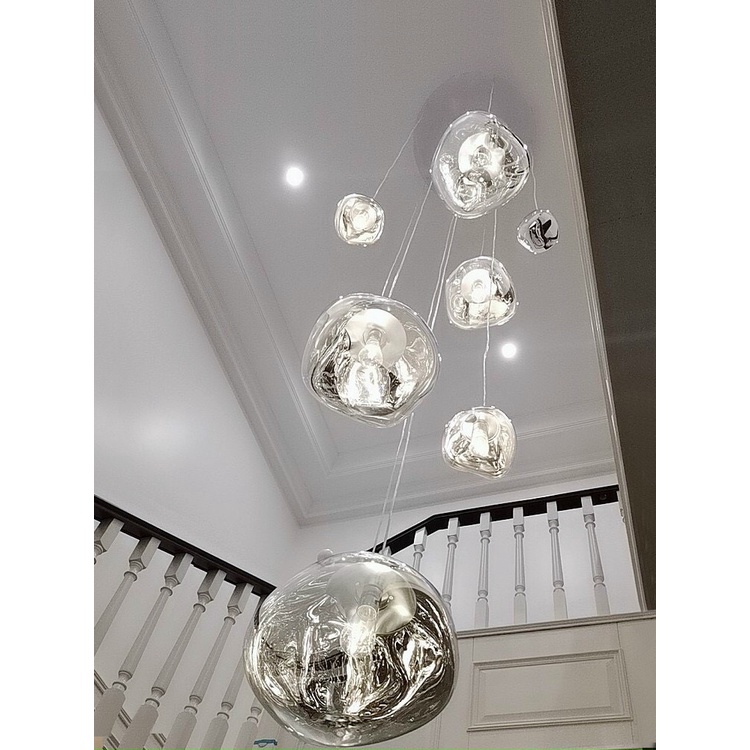 Đèn thả Thủy Tinh Nham Thạch D22 Hiện Đại, Đèn thông tầng trang trí nội thất ĐỘC ĐÁO