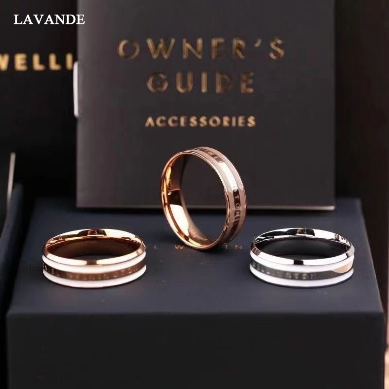Nhẫn Ba Lớp Bằng Thép Titan Mạ Vàng 18K Hình Tròn Nhỏ Nhắn Phong Cách Cá Tính Không Phai Màu Khi Tắm Cho Nam Và Nữ PO9F