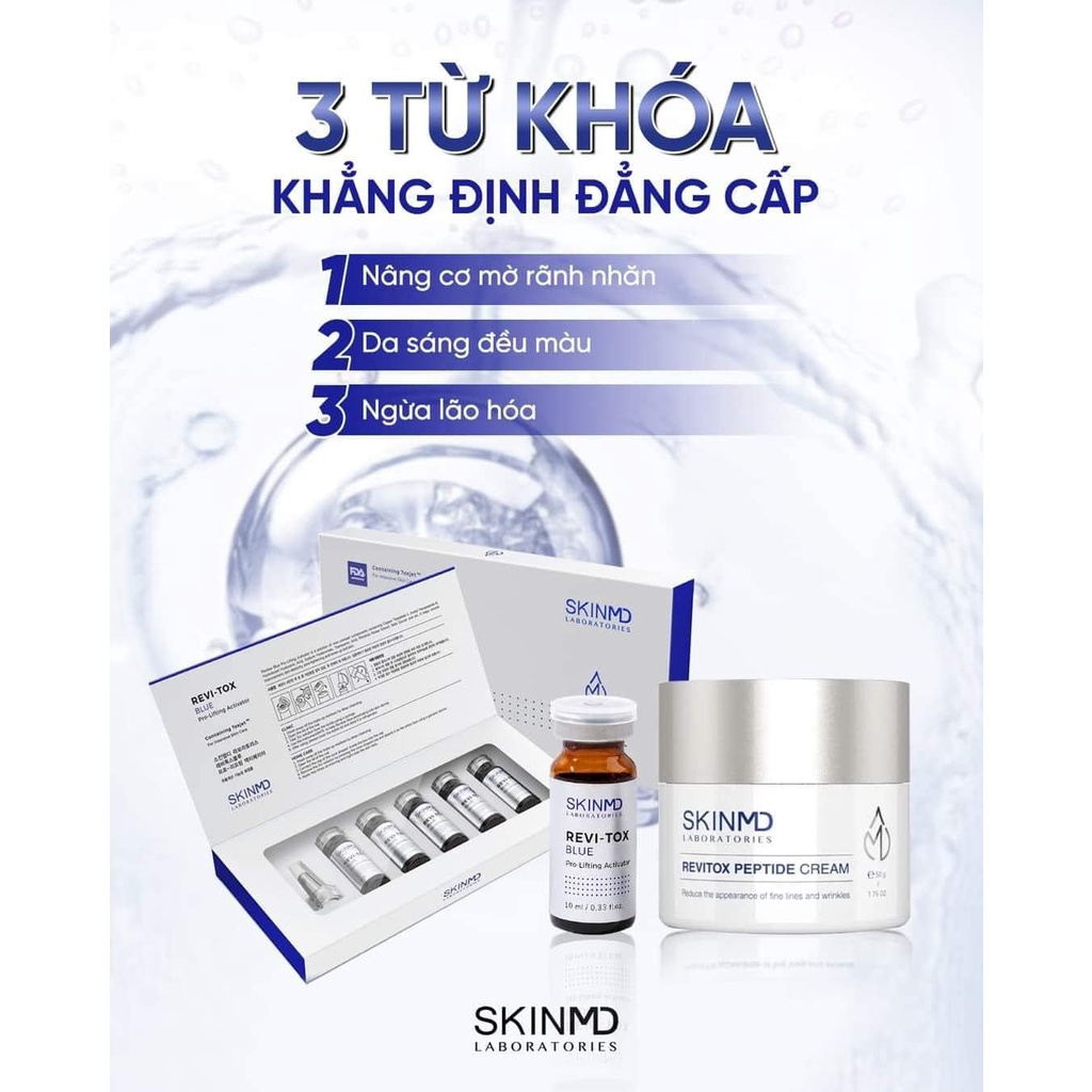 Phức Hợp Peptide Kích Hoạt Tế Bào Gốc và Là Phẳng Nếp Nhăn, Rãnh Cười, Vết Chân Chim SKINMD REVITOX PEPTIDE