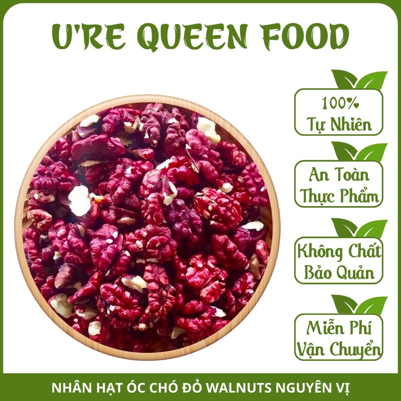 Nhân hạt óc chó đỏ Mỹ nguyên vị hộp 500g UQ09 óc chó giòn thơm, đảm bảo chất lượng, không chất bảo quản - U QUEEN