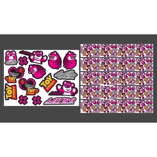 sticker gấu dâu hót tem 3 lớp chống bay màu bảo hành 1 đổi 1 3 ngày tặng kèm 2 hình sitcker