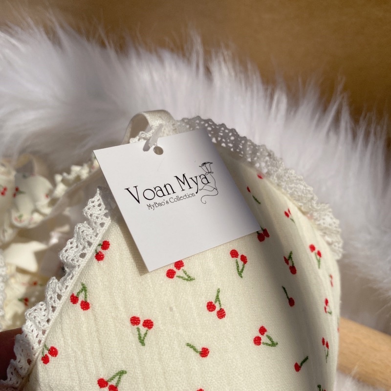 Set cánh tiên Cherry đồ lót thiết kế , vải mịn mát, Áo Bra không gọng mút mỏng Voanmya Lingerie | BigBuy360 - bigbuy360.vn