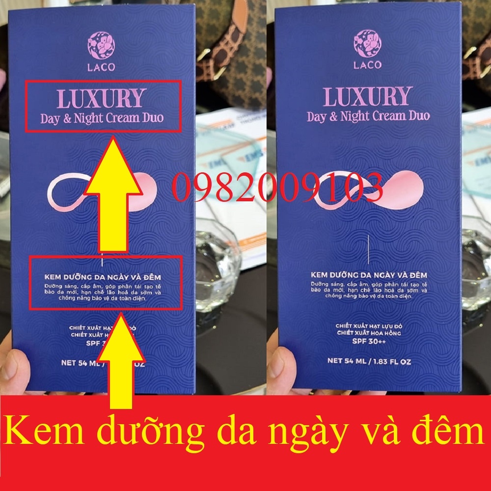 Kem Dưỡng da Ban Ngày Đêm DNA Laco Luxury DAY & NIGHT CREAM DUO + Giúp Tăng Tone Da, Cải thiện da trắng sáng mịn màng